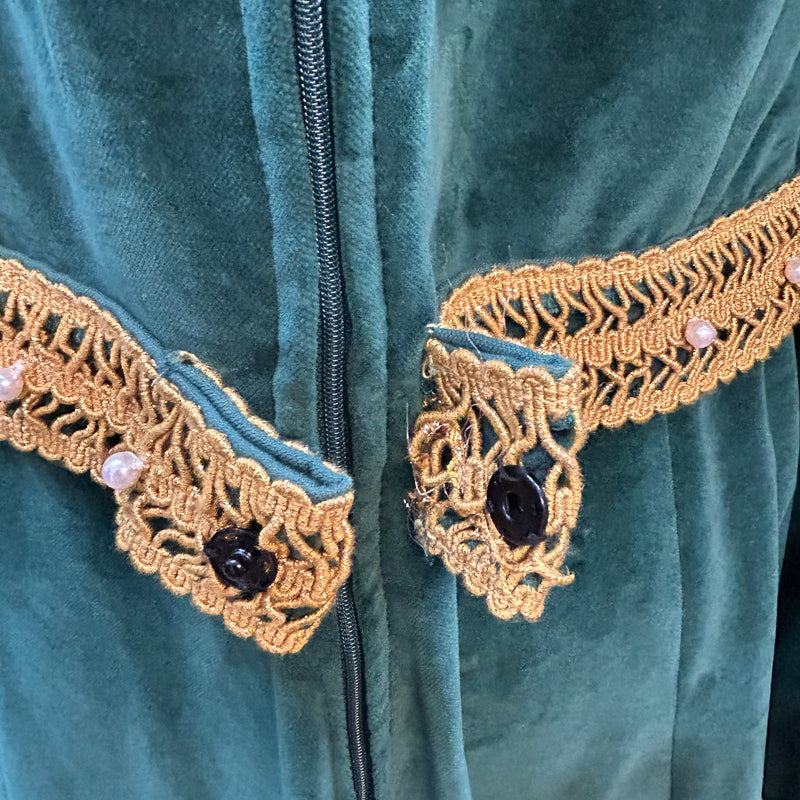 Mittelalterliche Kleid in Samt: Vintage Damen Gewand Gr. 44