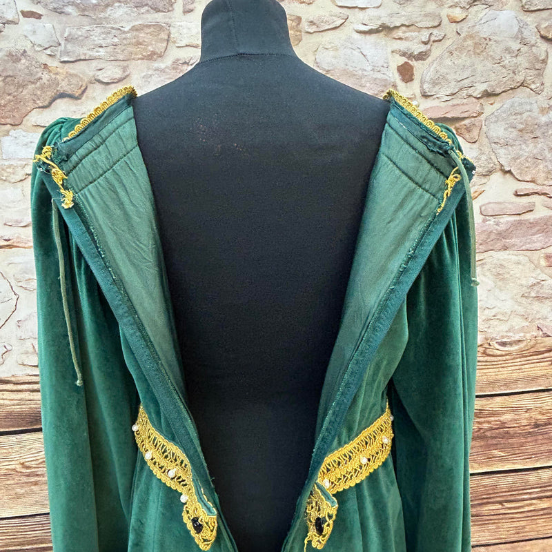 Mittelalterliche Kleid in Samt: Vintage Damen Gewand Gr. 44
