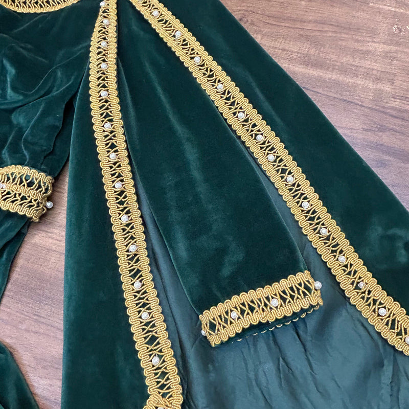 Mittelalterliche Kleid in Samt: Vintage Damen Gewand Gr. 44