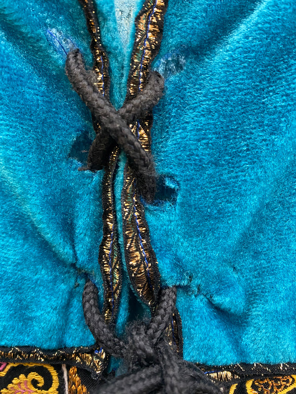 Theaterkostüm Renaissance Stil | Blau-Samt & Brokat | Gr. 42 | Mittelalter Kleid