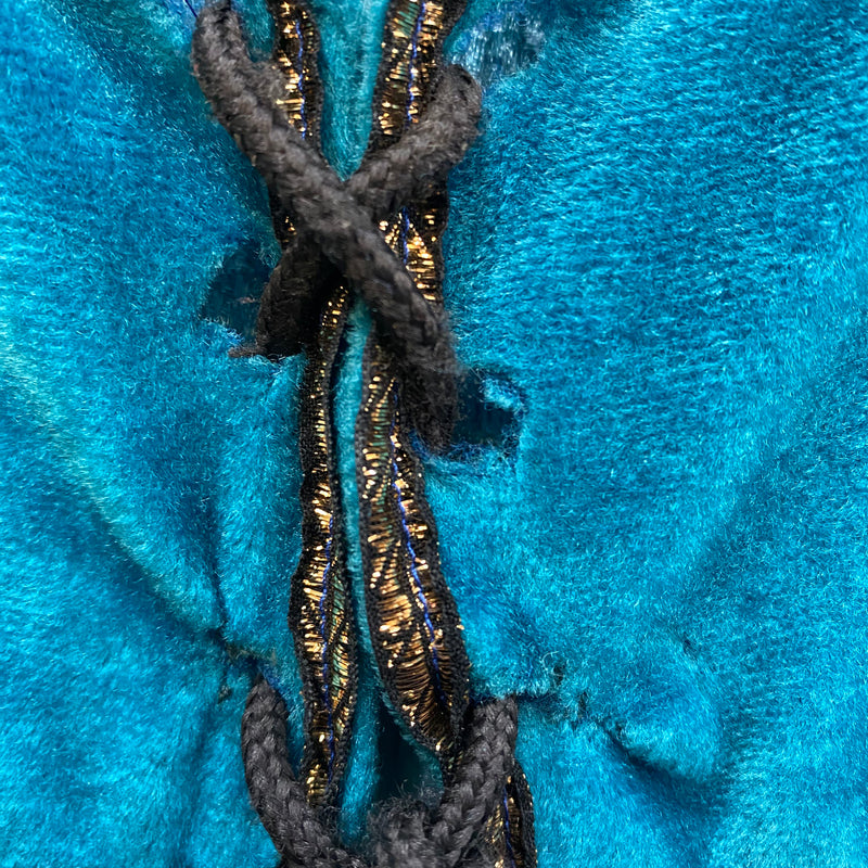 Theaterkostüm Renaissance Stil | Blau-Samt & Brokat | Gr. 42 | Mittelalter Kleid