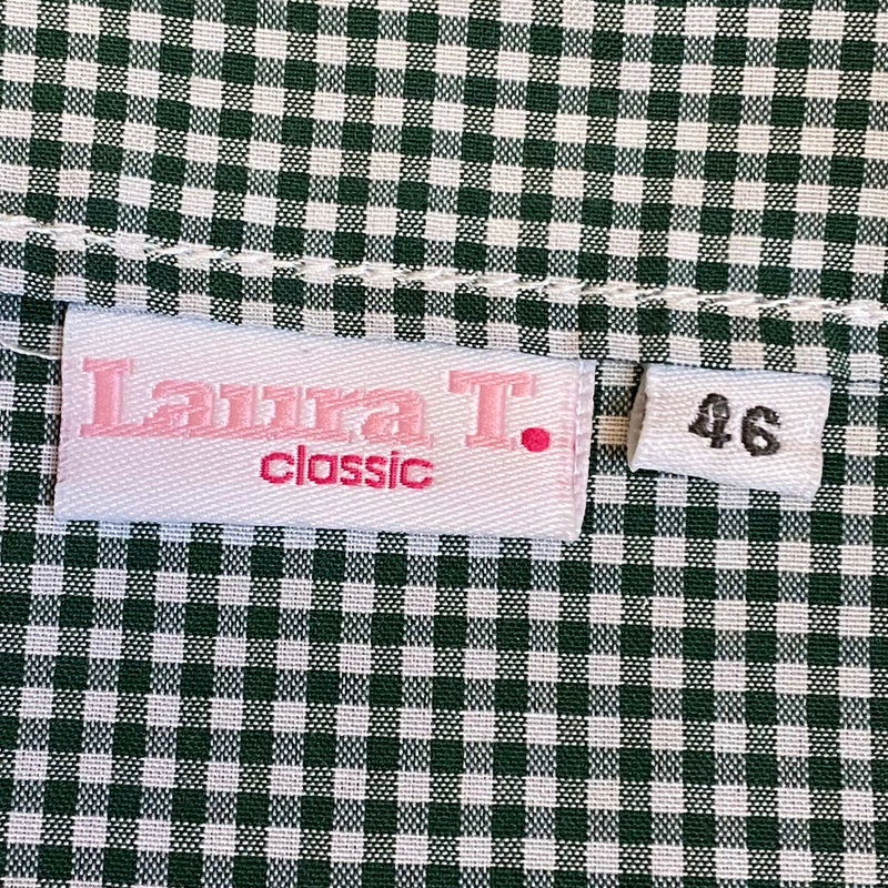 Vintage Trachtenbluse grün weiß kariert Vichykaro Laura T Gr. 46, Ansicht 5