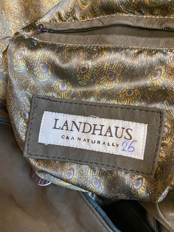 Vintage Trachten Lederjacke Herren Oliv Klassisch mit Stickerei – Größe 25, Ansicht 5