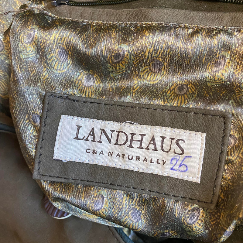 Vintage Trachten Lederjacke Herren Oliv Klassisch mit Stickerei – Größe 25, Ansicht 5