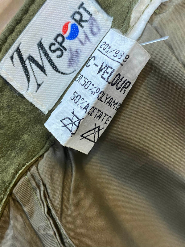 Vintage Damen Trachtenlederhose Gr. 40 in Olivgrün aus Veloursleder mit Bundfalten – Ansicht 7