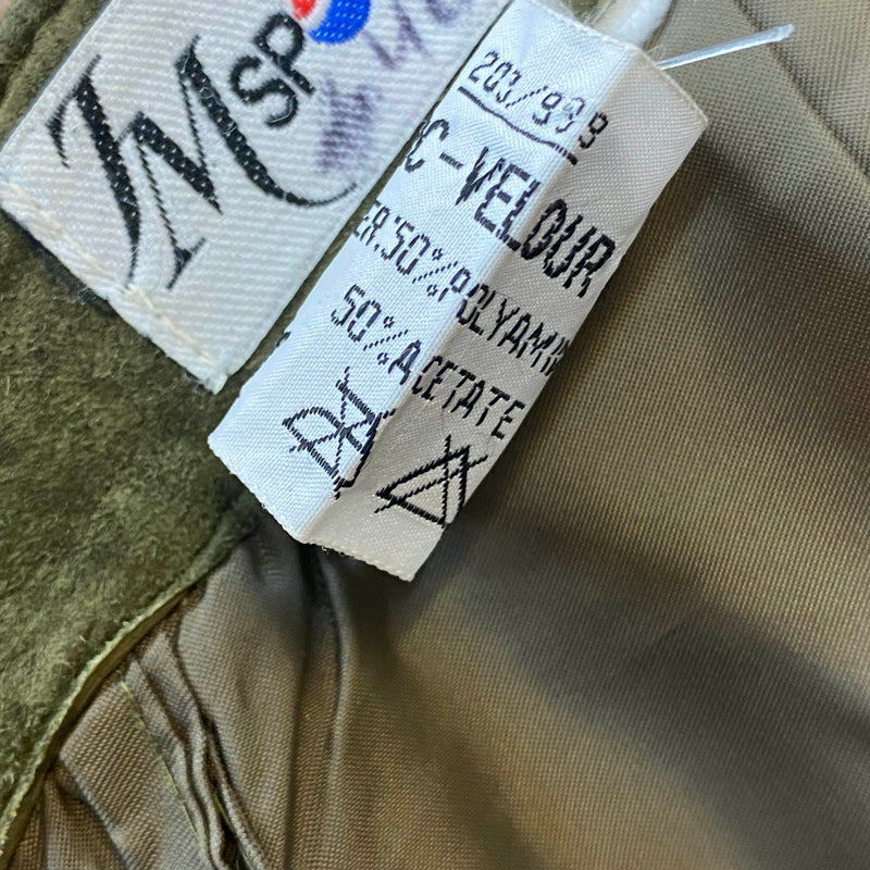 Vintage Damen Trachtenlederhose Gr. 40 in Olivgrün aus Veloursleder mit Bundfalten – Ansicht 7