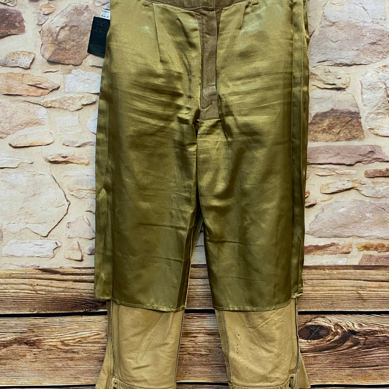 Vintage Damen Trachtenlederhose Gr. 40 von Landhaus in Braun-Oliv aus Nubukleder – Ansicht 5