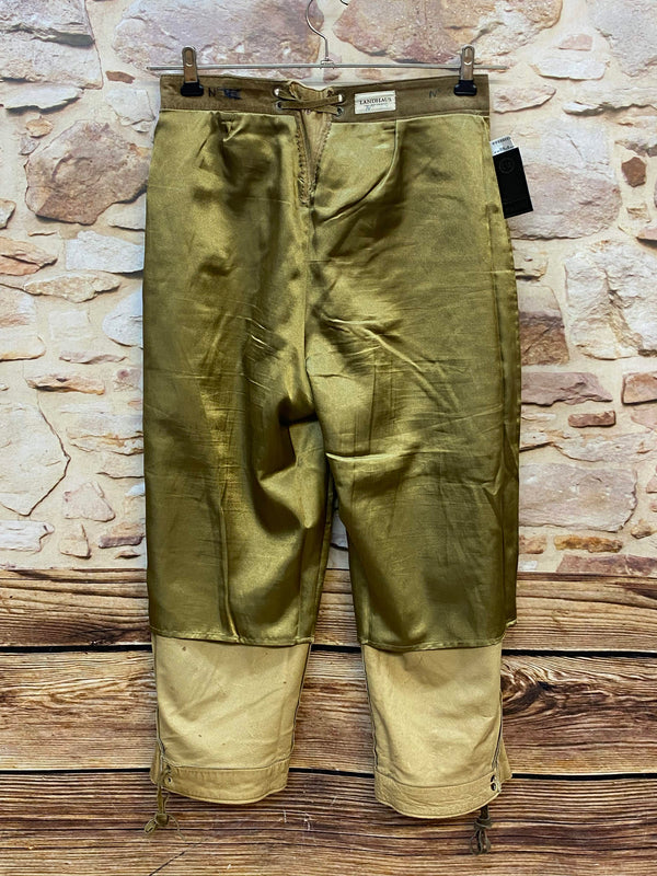 Vintage Damen Trachtenlederhose Gr. 40 von Landhaus in Braun-Oliv aus Nubukleder – Ansicht 6