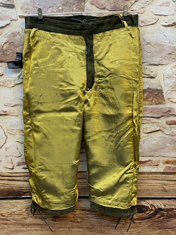 Damen Trachtenlederhose 3/4 Gr. 40 in Olivgrün aus Rauleder mit Schnürung – Ansicht 5