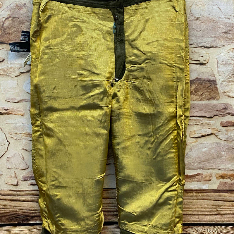 Damen Trachtenlederhose 3/4 Gr. 40 in Olivgrün aus Rauleder mit Schnürung – Ansicht 5