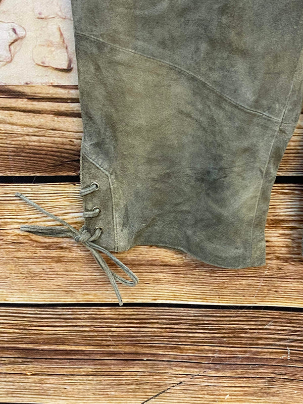 Damen Trachtenlederhose 3/4 Gr. 44 olivgrau