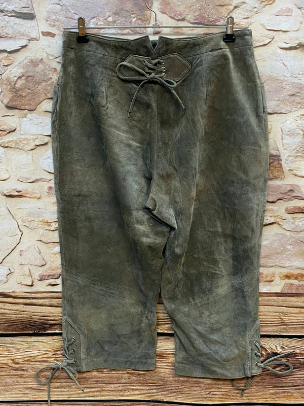 Damen Trachtenlederhose 3/4 Gr. 44 olivgrau