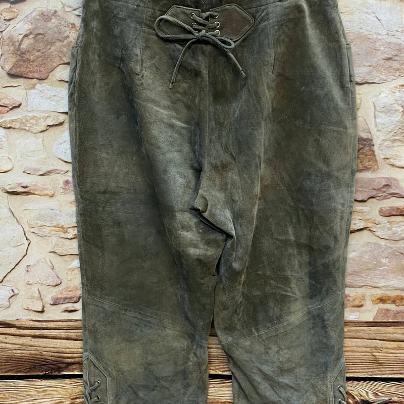 Damen Trachtenlederhose 3/4 Gr. 44 olivgrau