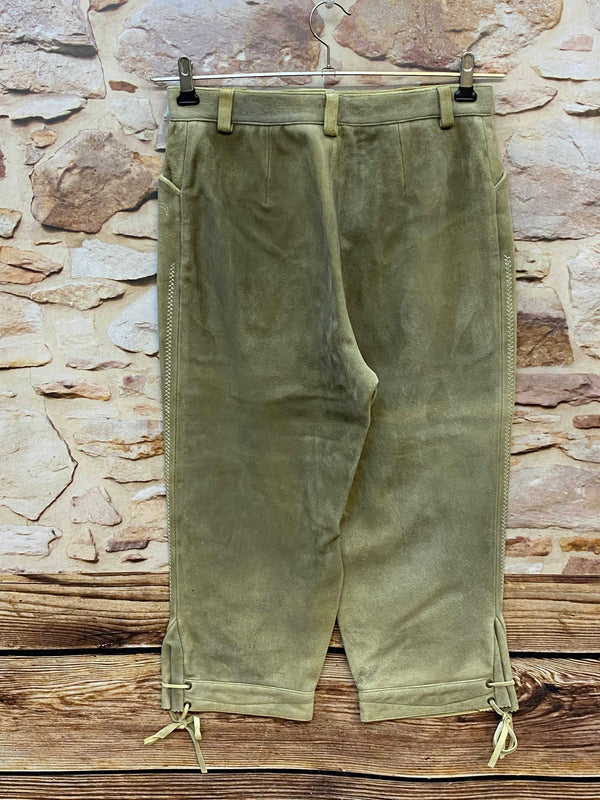Damen Trachtenlederhose Kniebund Gr. 38 – Spieth & Wensky – olivgrün