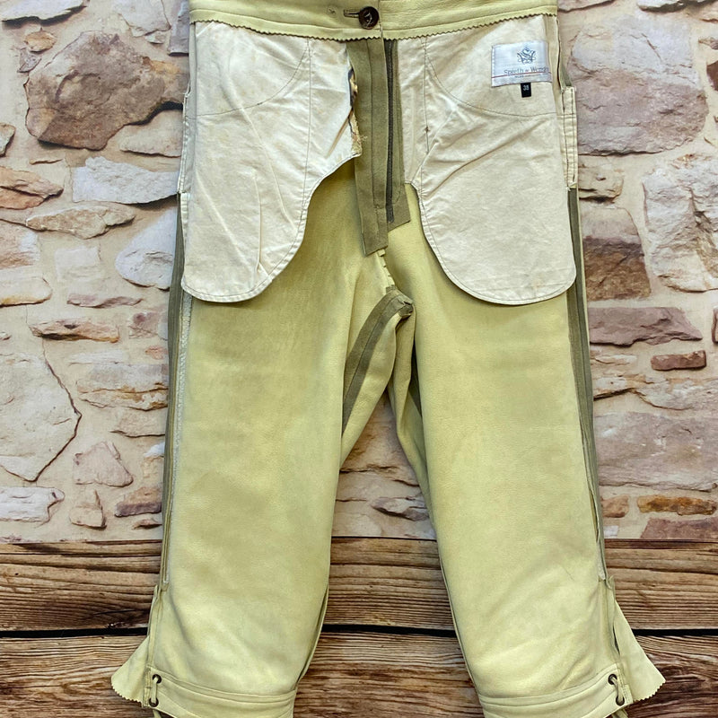 Damen Trachtenlederhose Kniebund Gr. 38 – Spieth & Wensky – olivgrün