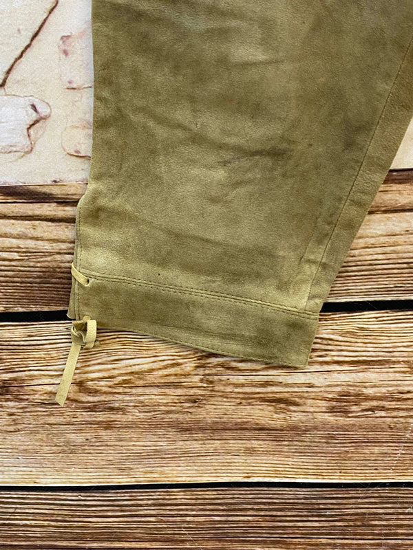 Damen Trachtenlederhose Kniebund Gr. 38 – helloliv mit Stickerei