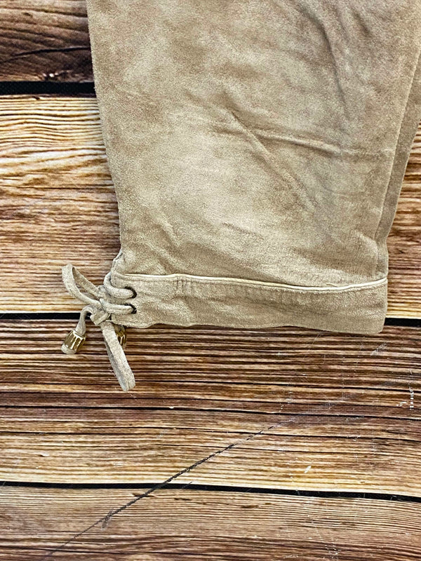 Damen Trachtenlederhose Kniebund Gr. 38 – beige aus Schweinsveloursleder
