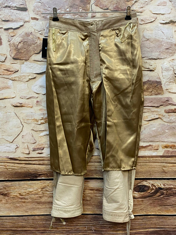 Damen Trachtenlederhose Kniebund Gr. 38 – beige aus Schweinsveloursleder