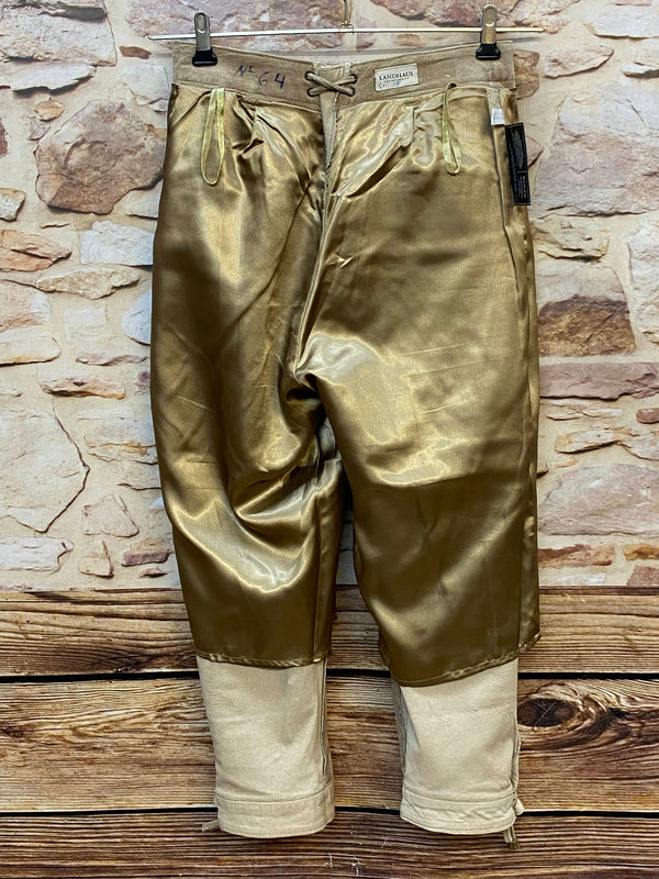 Damen Trachtenlederhose Kniebund Gr. 38 – beige aus Schweinsveloursleder
