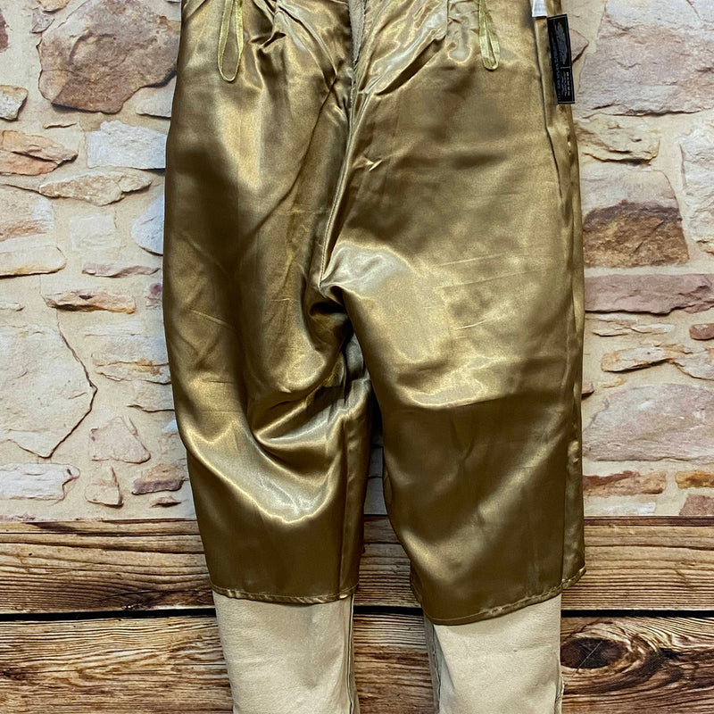 Damen Trachtenlederhose Kniebund Gr. 38 – beige aus Schweinsveloursleder