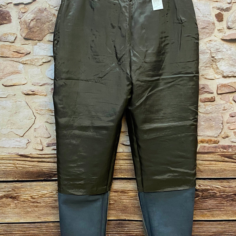 Vintage Damen Trachtenlederhose Gr. 44 aus echtem olivgrünem Schweinsleder von Alphorn Trachtenmode mit Knopfleiste, Ansicht 6