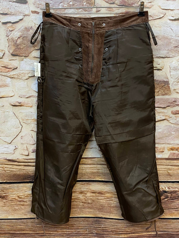 Damen Trachtenlederhose Kniebund Gr. 38 braun mit Edelweiß-Stickerei – Ansicht 6