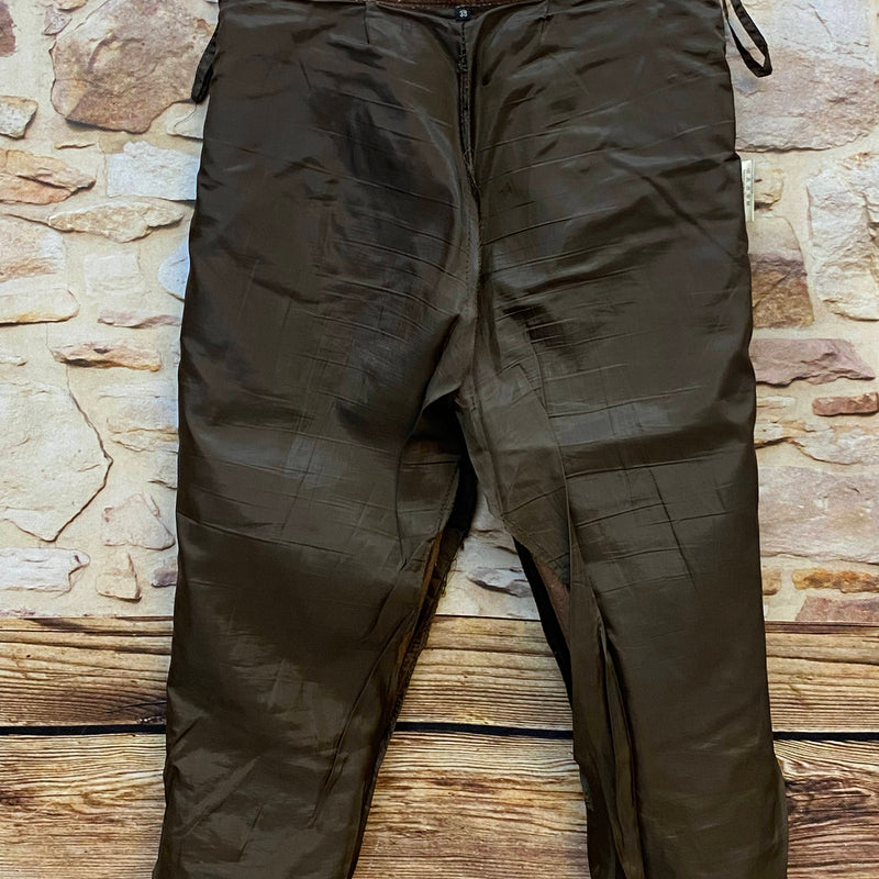 Damen Trachtenlederhose Kniebund Gr. 38 braun mit Edelweiß-Stickerei – Ansicht 7