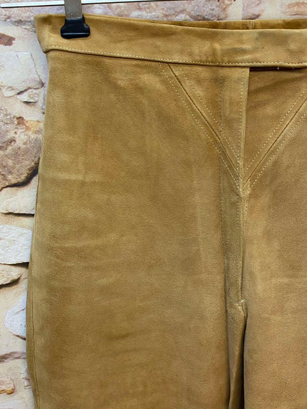 Damen Trachten-Lederhose 3/4 Gr. 38 – hellbraun