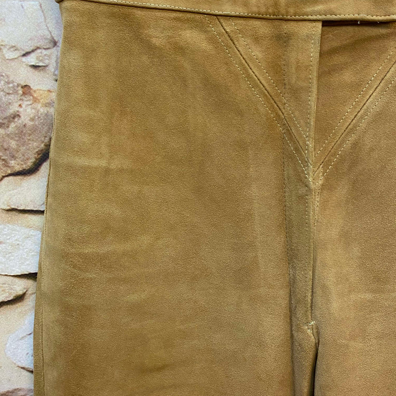 Damen Trachten-Lederhose 3/4 Gr. 38 – hellbraun