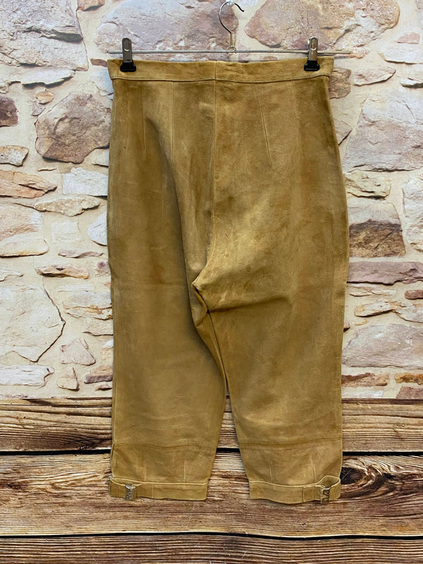 Damen Trachten-Lederhose 3/4 Gr. 38 – hellbraun