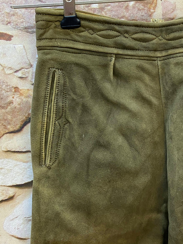 Damen Trachtenlederhose 3/4 Gr. 34 – dunkelgrün