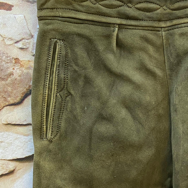 Damen Trachtenlederhose 3/4 Gr. 34 – dunkelgrün