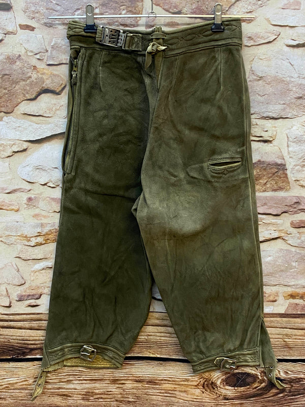 Damen Trachtenlederhose 3/4 Gr. 34 – dunkelgrün