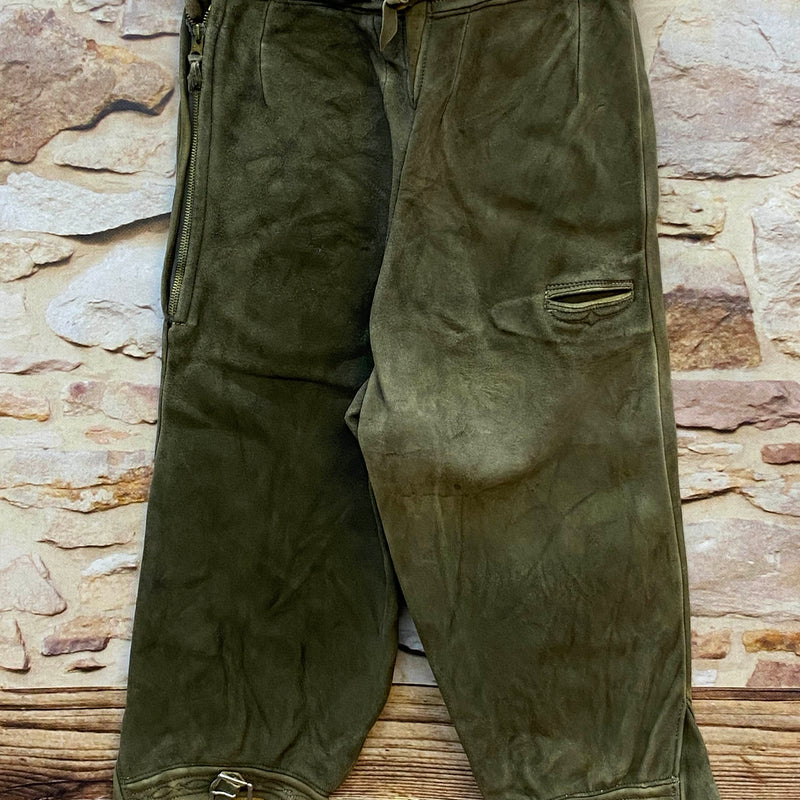 Damen Trachtenlederhose 3/4 Gr. 34 – dunkelgrün