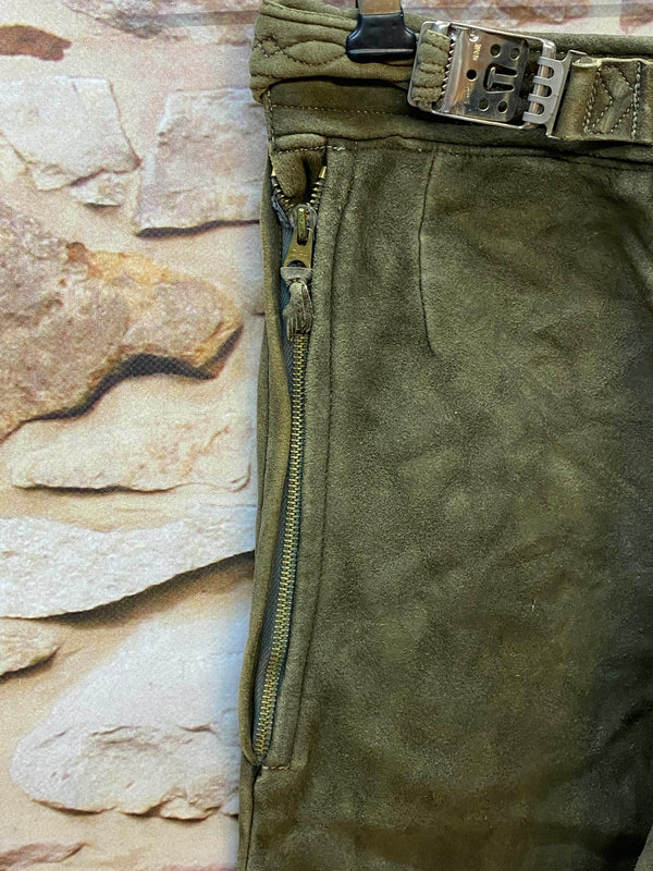 Damen Trachtenlederhose 3/4 Gr. 34 – dunkelgrün