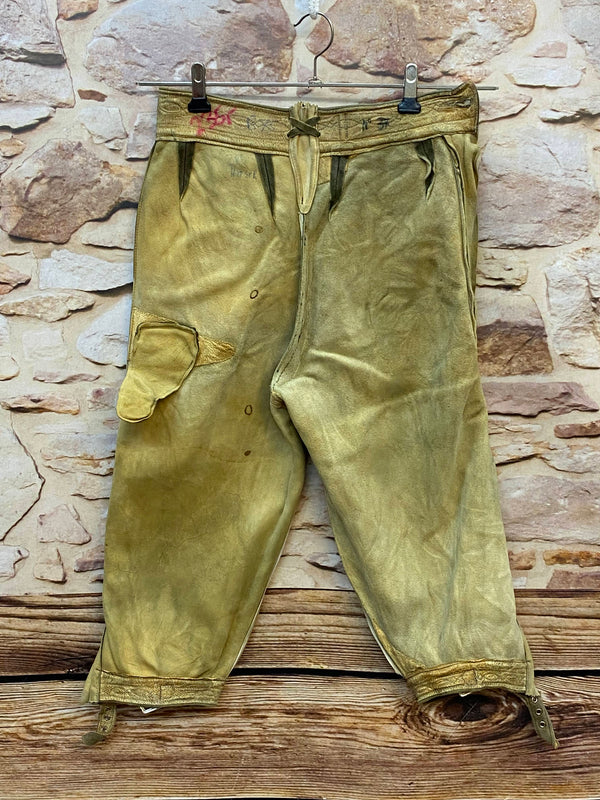 Damen Trachtenlederhose 3/4 Gr. 34 – dunkelgrün