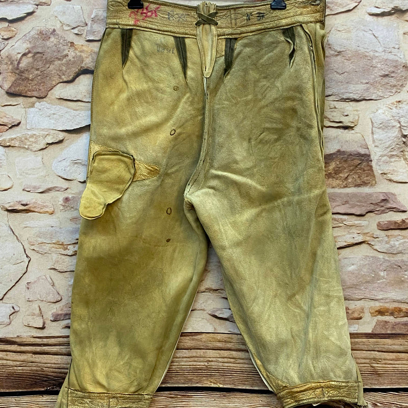 Damen Trachtenlederhose 3/4 Gr. 34 – dunkelgrün