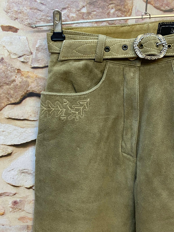 Vintage Damen Kniebundlederhose Hirschleder – Gr. 36