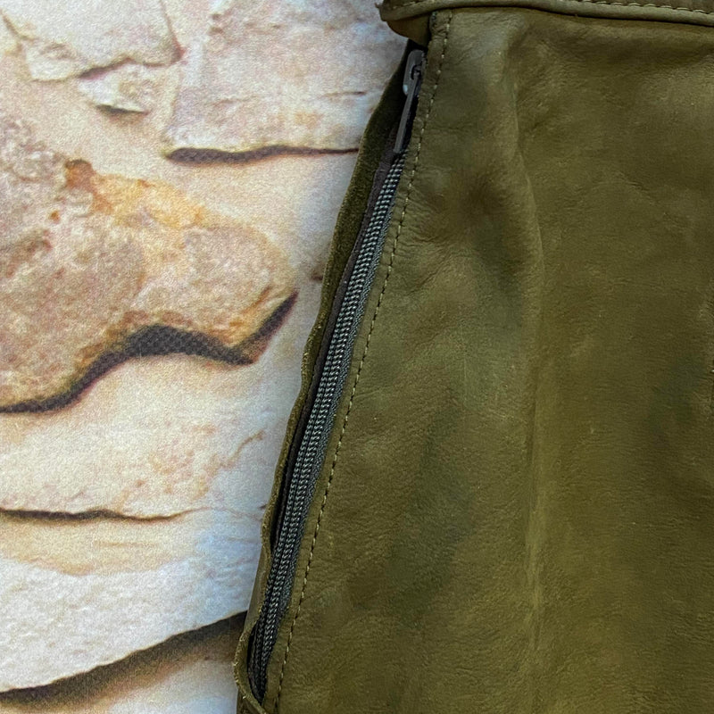 Vintage Damen Kniebundlederhose Olivgrün – ca. Gr. 44