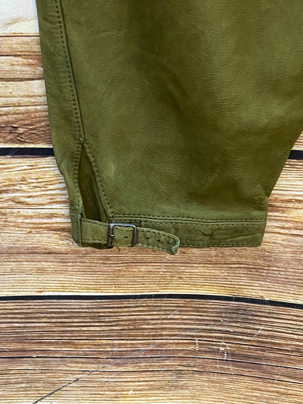 Vintage Damen Kniebundlederhose Olivgrün – ca. Gr. 44