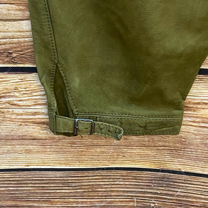 Vintage Damen Kniebundlederhose Olivgrün – ca. Gr. 44