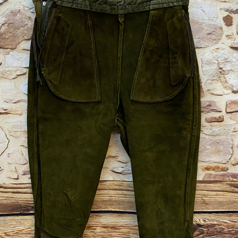 Vintage Damen Kniebundlederhose Olivgrün – ca. Gr. 44