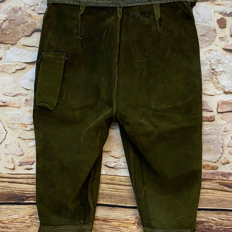Vintage Damen Kniebundlederhose Olivgrün – ca. Gr. 44