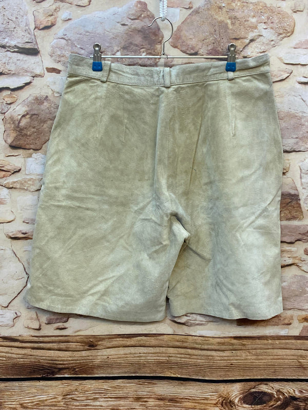 Damen Trachtenlederhose kurz Gr. 42 – beige