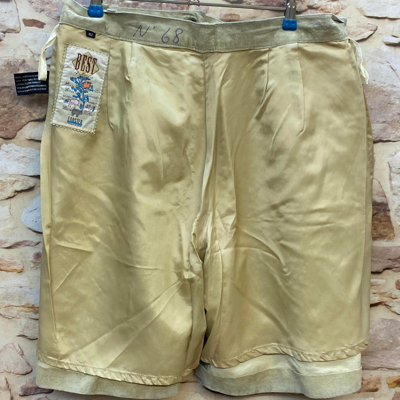 Damen Trachtenlederhose kurz Gr. 42 – beige
