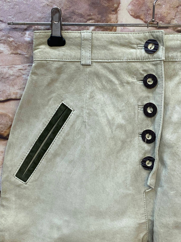 Vintage Damen Lederhose aus Veloursleder – Gr. 36