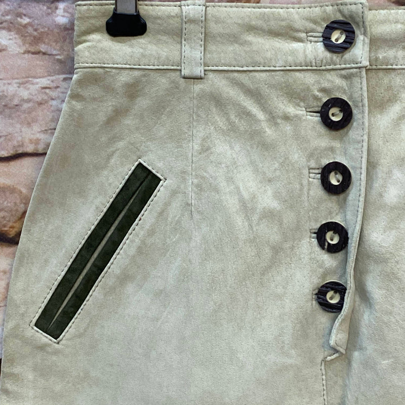 Vintage Damen Lederhose aus Veloursleder – Gr. 36