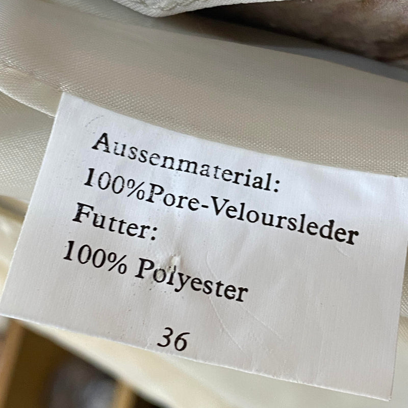 Vintage Damen Lederhose aus Veloursleder – Gr. 36