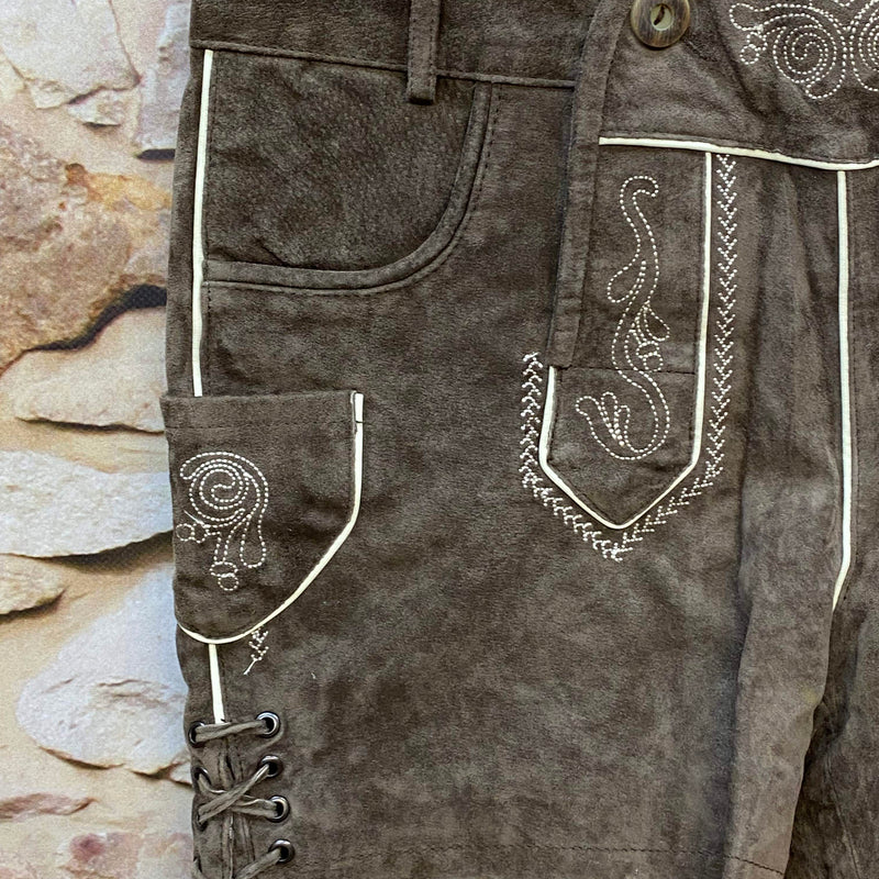 Kurze Vintage Damen Lederhose Waldschütz – Gr. 36