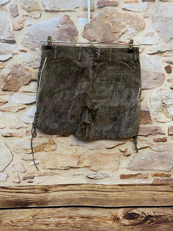 Kurze Vintage Damen Lederhose Waldschütz – Gr. 36